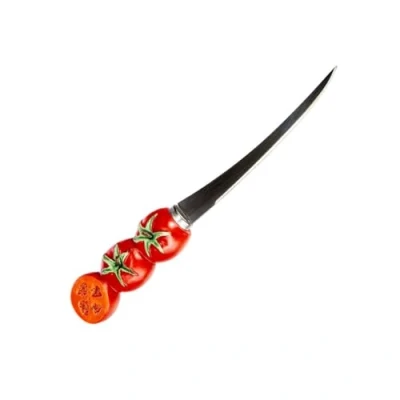 Afbeelding van Fackelmann 43231 tomatenmes funny kitchen, office keukenmes, klein gekarteld tomatenmes, roestvrij staal, kunststof, 19,3 x 2,5 2,2 cm