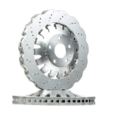Afbeelding van SHW Performance AFX44511 Remschijf Vooras 370 34 interne ventilatie, tweedelige remschijf, geperforeerd/met noppen Gecoat High carbon