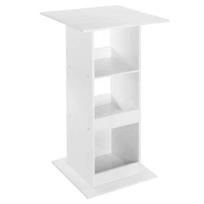 Afbeelding van WOLTU Vierkante bartafel, bartafel met 3 planken, kleine keukentafel, bijzetkast voor eetkamer, keuken, woonkamer, composiethout, wit, 60 x 112 cm BT36ws