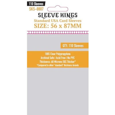 Afbeelding van Sleeve Kings Standard USA kaarthoezen (56 x 87 mm) 110 stuks, 60 micron, geel