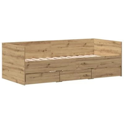 Afbeelding van vidaXL Dagbed Artisan eikenhout Bewerkt hout 90 x 190 cm Duurzaam