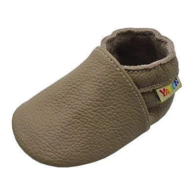 Afbeelding van YALION Kruipschoenen babypantoffels zacht leren pantoffels met suède zolen, verschillende stijlen (donkerbeige, 20/21 EU, donkerbeige, Donker beige