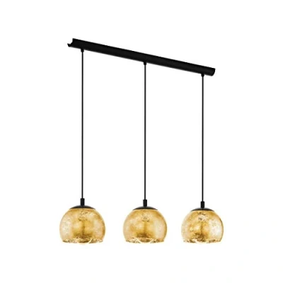Afbeelding van EGLO Albaraccin Hanglamp E27 78 cm glas Zwart/Goud
