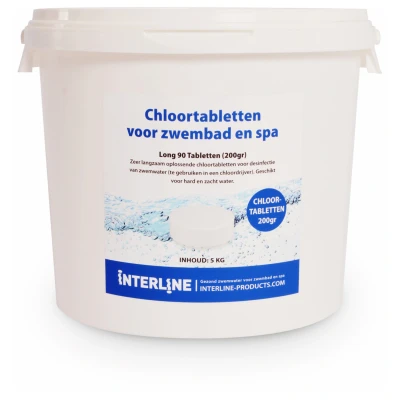 Afbeelding van Interline Zwembad Long 90 200 Grams Chloortabletten 5 Kg