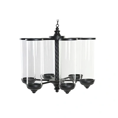 Afbeelding van Kaarshouder DKD Home Decor Zwart Metaal Kristal (53 x 53 52 cm)