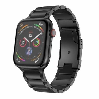 Afbeelding van Apple watch Titanium schakelband Zwart Geschikt voor 38mm / 40mm 41mm