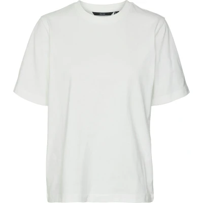 Afbeelding van Vero Moda Vmdemi Oneck Tshirt basic, Dames, Maat: Small, Snow white