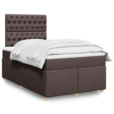Image de vidaXL Sommier à lattes de lit avec matelas Marron foncé 120x200 cm