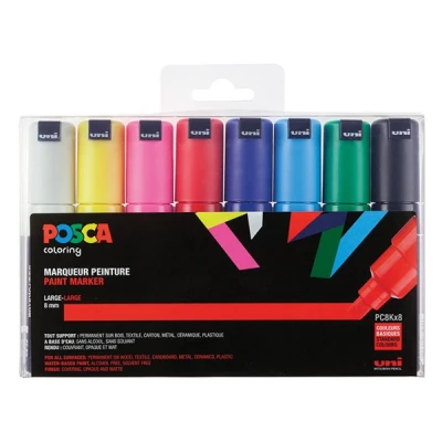 Image de uni ball Marqueur peinture POSCA (PC 8K), étui de 8 pièces