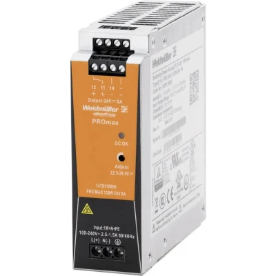 Afbeelding van Weidmüller PRO MAX 120W 24V 5A DIN rail netvoeding 24 V/DC 5 A 120 W Inhoud: 1 stuk(s)