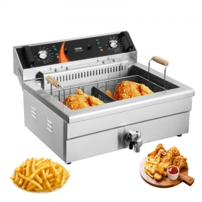 Image de VEVOR Friteuse à bain d&#039;huile électrique commerciale avec panier 20 L 2250 W