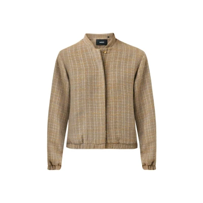 Afbeelding van Mexx Bomberjack Tweed Oversized Taupe Dames Maat Xxl
