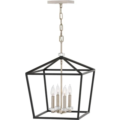 Afbeelding van Hinkley LED Pendelarmatuur Stinson 4X E14 Max 60W Dimbaar Black with Polished Nickel