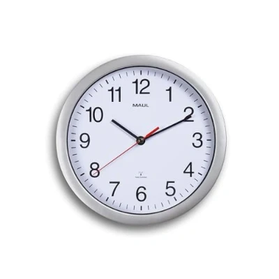 Afbeelding van Wandklok MAUL Run RC diameter25x5cm kunststof zilver/wit