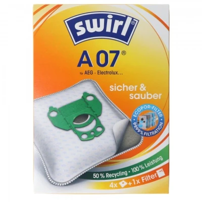 Afbeelding van Swirl stofzuigerzak A07 MicroPor Plus voor AEG, Electrolux, Progress en Volta stofzuigers