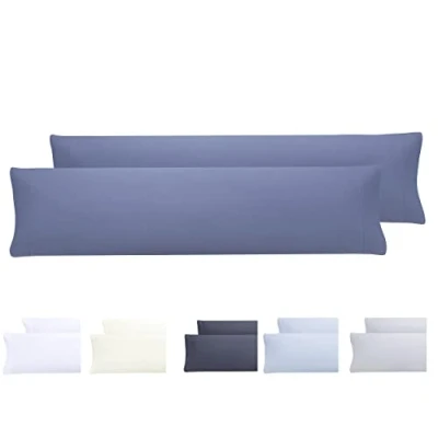 Afbeelding van Todocama Set van 2 extra zachte microvezel kussenslopen, hypoallergeen, 150 x 40 cm, blauw grijs