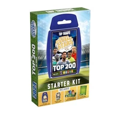 Afbeelding van Top Trumps World Football Stars 200 Starter Kit om te spelen met Lionel Messi, Sadio Mane, Mac Allister, Ederson en Jamal Musiala Educatief cadeau voor 6 jaar ouder