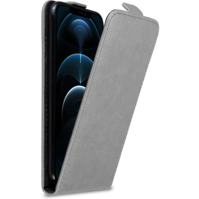 Afbeelding van Cadorabo Hoesje geschikt voor Apple iPhone 12 PRO MAX in TITANIUM GRIJS Beschermhoes flip design Case Cover met magnetische sluiting