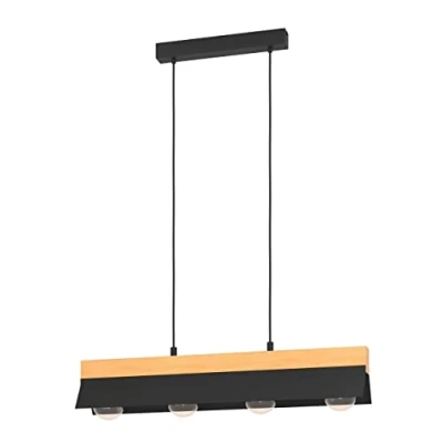 Afbeelding van EGLO Tarrafo Hanglamp E27 88 cm Zwart/Bruin