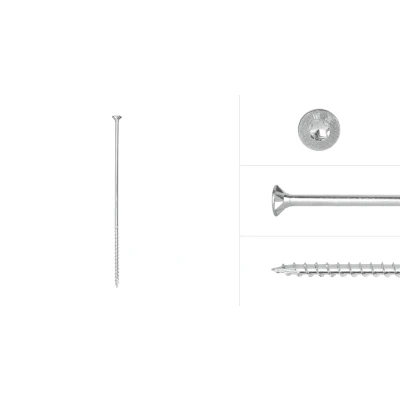 Afbeelding van Wovar Spaanplaatschroeven Verzinkt 6 x 220 mm Torx 25 met snijpunt Doos 100 Stuks
