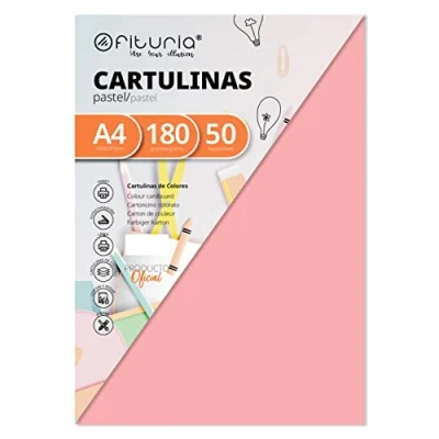 Afbeelding van 50 stuks zalmkleurige kaarten DIN A4 180 g