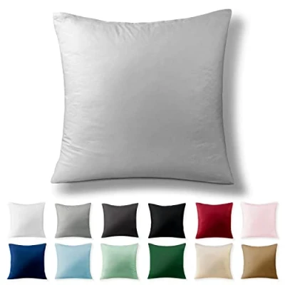 Afbeelding van Alreya Renforcé kussensloop 60 x cm 100% katoen met YKK ritssluiting, superzachte kussensloop, kussenhoes, Oeko Tex® standaard gecertificeerd, Grijs, alleen