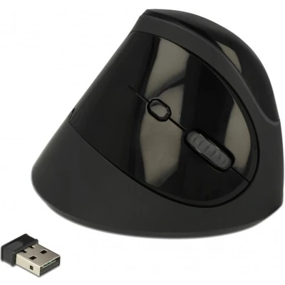 Afbeelding van DeLOCK ergonomische draadloze USB muis met 6 knoppen 800 1600 DPI / wit