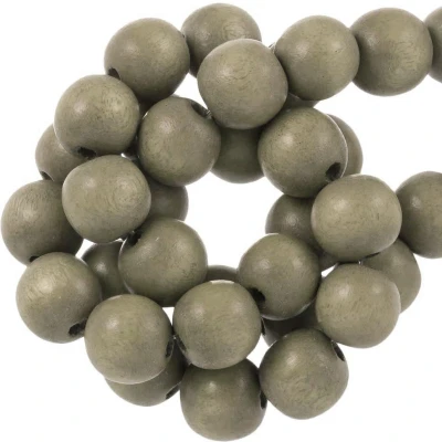 Afbeelding van Houten Kralen Vintage Look (12 mm) Olive (70 stuks)