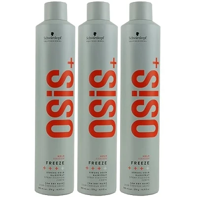 Afbeelding van Schwarzkopf Osis Freeze Haarspray, Strong Hold, verpakking van 3 stuks (3 x 500 ml)