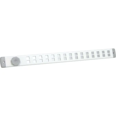 Afbeelding van Nedco schuifrooster 500x40mm bold line met draaiknop vliegengaas aluminium wit