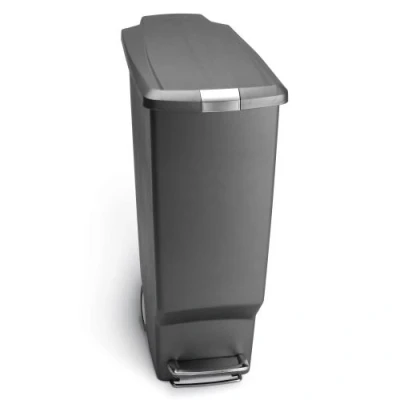 Image de simplehuman Poubelle Étroite À Pédale en Plastique Gris 40L