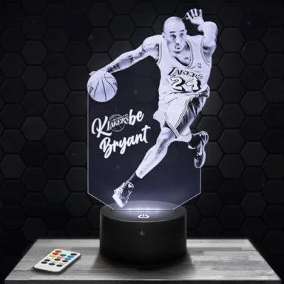 Afbeelding van nachtlampje, touchscreen, K.Bryant, basketbal, 3D lamp, led, illusie, cadeau idee, Kerstmis, verjaardag, jongens en meisjes, nachtlamp, kinderkamer of volwassenen, TOP
