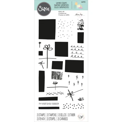 Afbeelding van Sizzix Layered Clear Stamps Giftwrap 23pcs