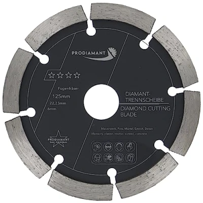 Afbeelding van PRODIAMANT voegenfrezen, diameter 125 mm, breedte 6 voor mortel, beton, metselwerk en coating, 10 diamantsegment, professionele kwaliteit
