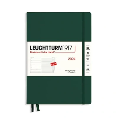 Afbeelding van LEUCHTTURM1917 367750 compositie, weekplanner en notitieboek (B5) 2024, 12 maanden, bosgroen, Engels