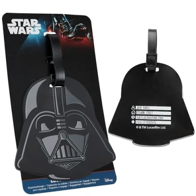 Afbeelding van Disney Bagagelabels, identificatielabel voor koffer of bagage, reizen, vliegtuig, trein, accessoires Stitch (zwart Darth Vader)