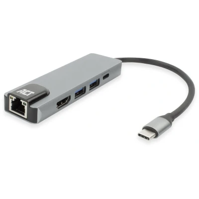 Afbeelding van USB C 4K docking station voor 1 HDMI monitor, ethernet, A, PD pass through