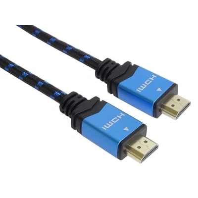 Afbeelding van PremiumCord 4K High Speed HDMI 2.0b kabel 2m M/M 18Gbps met Ethernet, compatibel video @60Hz UHD 2160p, 3D vergulde aansluitingen, katoenen mantel, 2 m