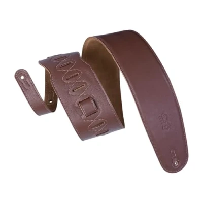 Image de Levys Leathers M4GF BRN sangle de guitare rembourrée, marron