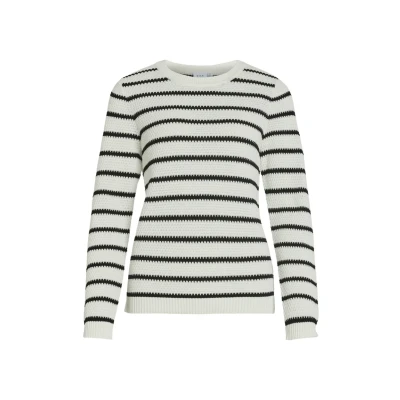 Afbeelding van VILA DALO Oneck LS Stripe NOOS Trui, Dames, Maat: XS, White alyssum black