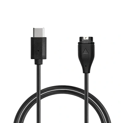 Afbeelding van kwmobile USB oplaadkabel type c geschikt voor Garmin Forerunner 55 Kabel smartwatch in zwart