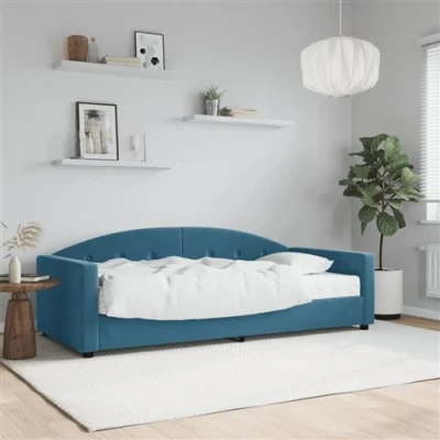 Afbeelding van vidaXL Slaapbank met matras 90x200 cm fluweel blauw