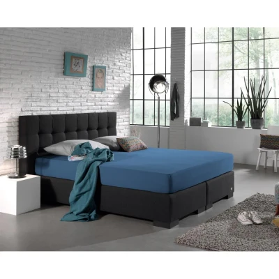 Afbeelding van Jersey Hoeslaken 140x200/220 cm Blauw Home Care Geschikt Voor Matrassen Tot 40 Hoog Ga naar Dekbed Discounter.nl &amp; Profiteer Nu