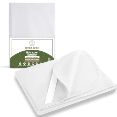 Afbeelding van Terra Beds Matrasbeschermer, 70 x 140 cm, 100% waterdicht, ademend en superzacht katoen, geluidsvrij, Oeko Tex gecertificeerd, vlekbescherming wasbaar