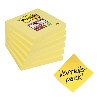 Afbeelding van Post it 5 stuks zelfklevende notities + 1 Note Super Sticky 76 x mm, geel