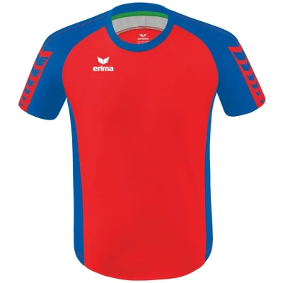 Afbeelding van Erima Six Wings Shirt Korte Mouw Heren Rood / New Royal Maat: L