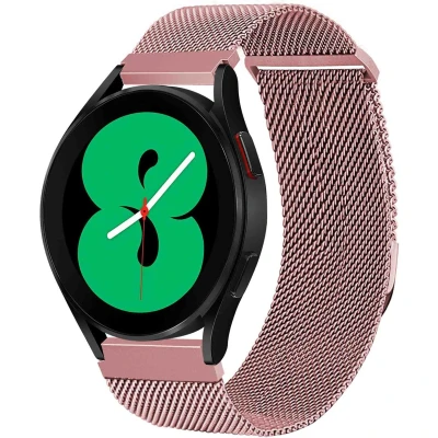 Afbeelding van iMoshion bandje Geschikt voor Samsung Galaxy Watch 3 / 4 (Classic) 5 (Pro) 6 Milanees magnetisch met installatiehulp Maat S Roze