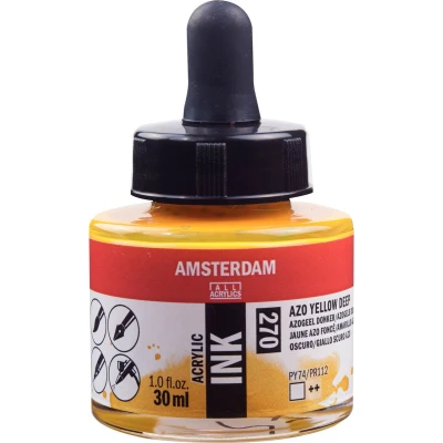 Afbeelding van Amsterdam Acrylic Ink Fles 30 ml Azogeel Donker 270