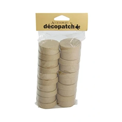 Afbeelding van Décopatch EV009O 10 dozen van bruin papier maché, 5 x 3 cm, ronde