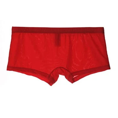 Afbeelding van Yomie Naadloze slip van ijszijde voor heren, ademende, transparante boxerslip, comfortabel, lage taille, slipjes, Geel.